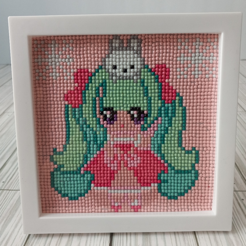 Kawaii Anime Girl With Bunny Framed Diamond Art Picture